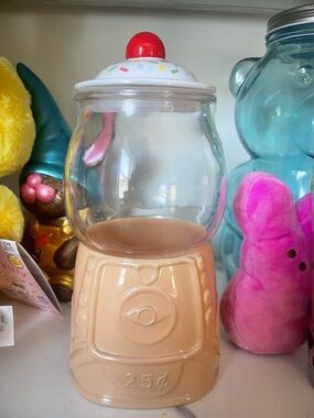 Target Cream Candy Jar Toy with White Lid and Red Knob